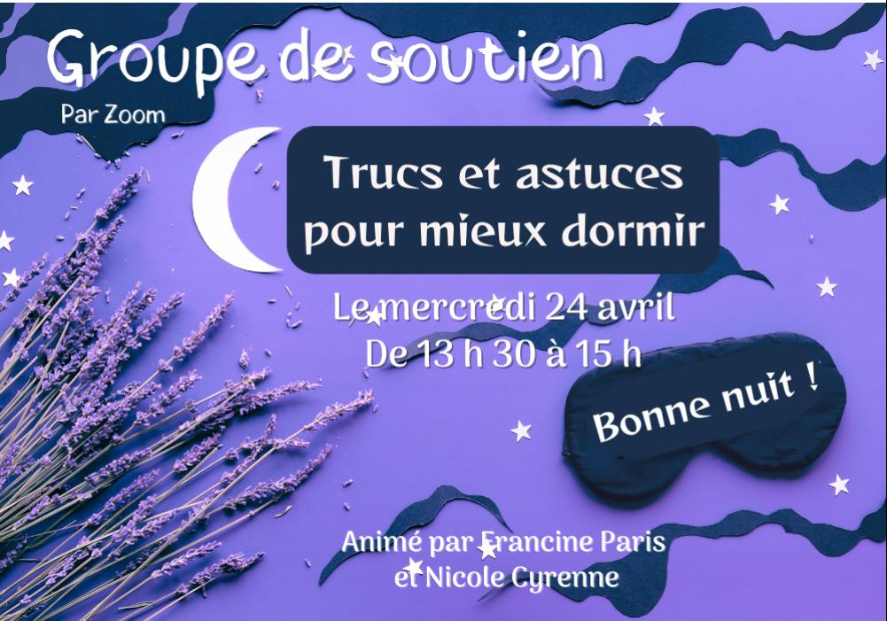 GROUPE DE SOUTIEN - TRUCS ET ASTUCES POUR MIEUX DORMIR