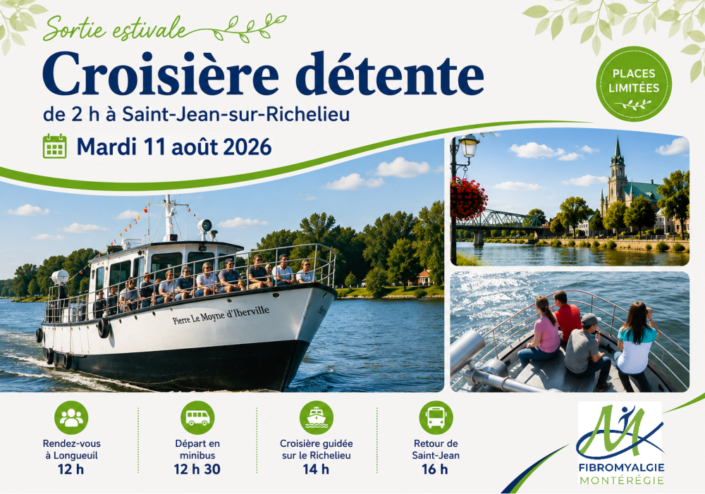Croisière détente sur la rivière Richelieu